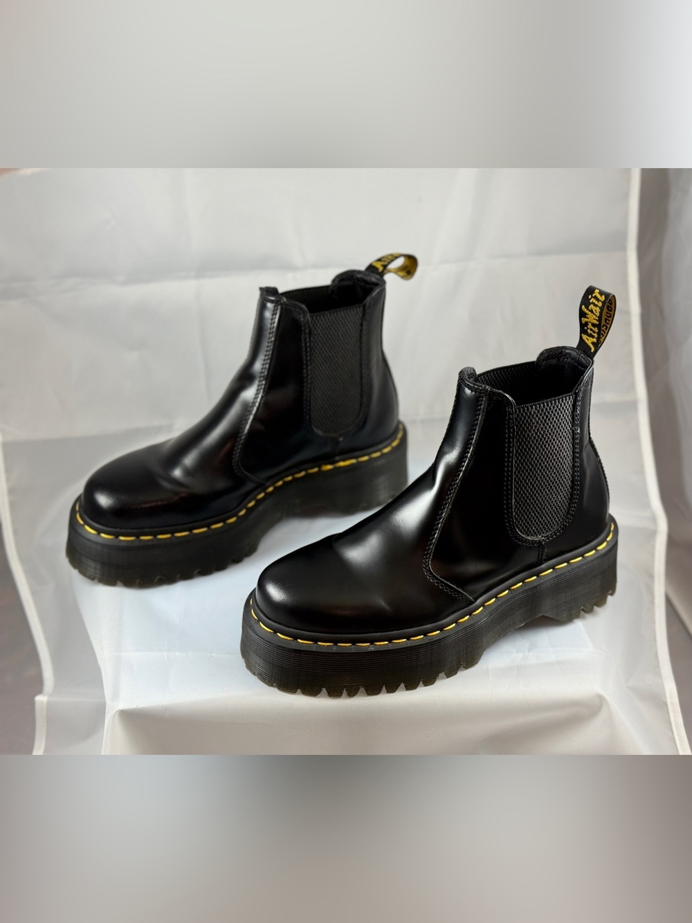 Dr. Martens 2976 Quad Platform Chelsea Boots Black Sz 7